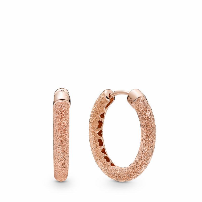 Pandora Australia Rose™ Matte Brilliance Hoop Earrings | OZSKGD326